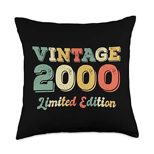 23 Years Old Boys Girls Funny 23rd Birthday Gifts Funny 23 Year Old Born in 2000 Limited Edition 23rd Birthday Throw Pillow, 18x18, Multicolor