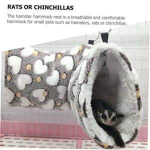 Mipcase Sleeping Accessories Grey Hideaway Chinchilla Squirrel Winter Bed Sugar Ferret Snuggle Hamster Warm Small Tunnel Cage Pet Animals African Hammock Cockatoos with Guinea Pig Nest