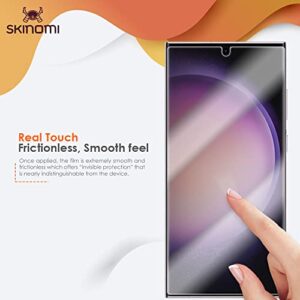 Skinomi Screen Protector Compatible with Samsung Galaxy S23 Ultra 5G Works with Fingerprint Scanner (2-Pack) Clear TechSkin TPU Anti-Bubble HD Film