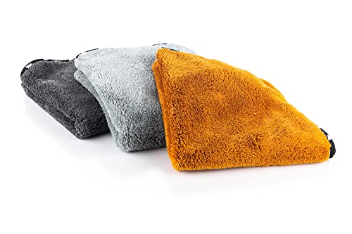 The Rag Company - The Wolf Pack - Premium Ultra-Soft Microfiber Detailing Towels; Buttersoft Suede Edge; Perfect for Buffing and Final Wipedowns; 480GSM, 16in x 16in, Mixed Earth Tone Colors (9-Pack)