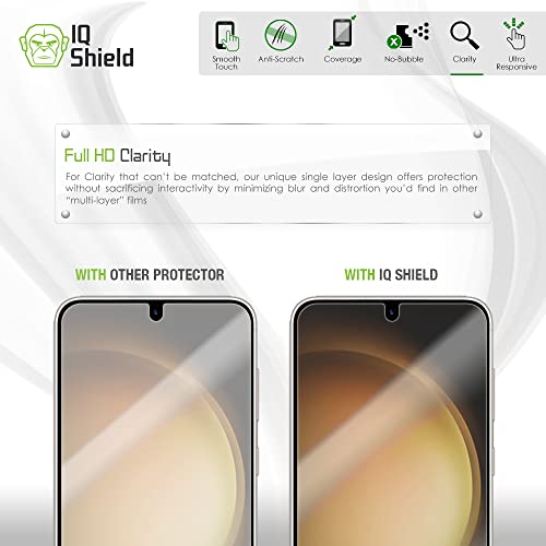 IQShield Screen Protector Compatible with Samsung Galaxy S23 Plus 5G Works with Fingerprint Scanner (2-Pack) Anti-Bubble Clear TPU Film