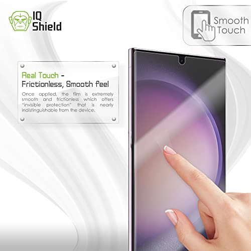 IQShield Screen Protector Compatible with Samsung Galaxy S23 Ultra 5G Works with Fingerprint Scanner (2-Pack) Anti-Bubble Clear TPU Film