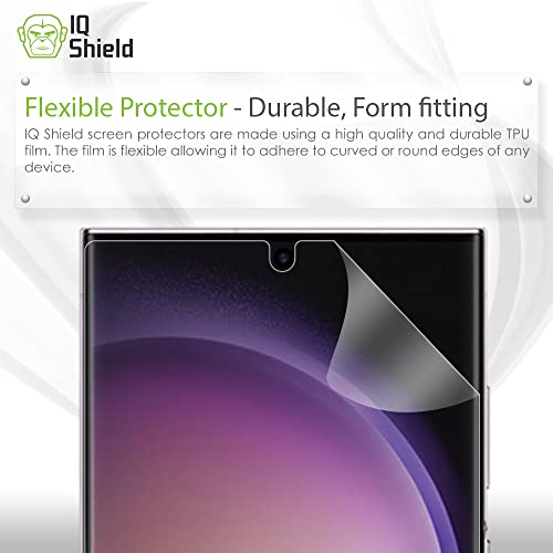 IQShield Screen Protector Compatible with Samsung Galaxy S23 Ultra 5G Works with Fingerprint Scanner (2-Pack) Anti-Bubble Clear TPU Film