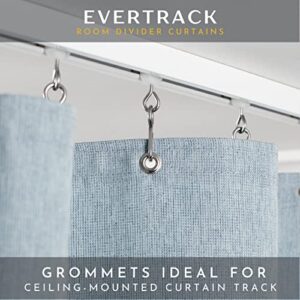 EverTrack Room Divider Curtains - Curtains for Ceiling Mounted Curtain Track to Create a Private Space or Divide a Room - Handcrafted in The USA - Icefall Blue, 120 W x 96 H