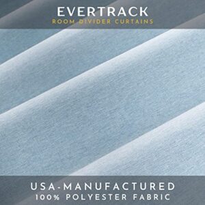 EverTrack Room Divider Curtains - Curtains for Ceiling Mounted Curtain Track to Create a Private Space or Divide a Room - Handcrafted in The USA - Icefall Blue, 120 W x 96 H