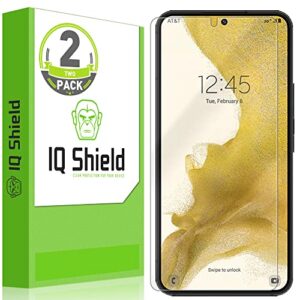 iqshield screen protector compatible with samsung galaxy s23 5g (2-pack) anti-bubble clear tpu film