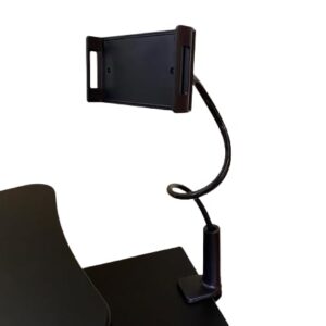 Flexible Phone Holder, Gooseneck Phone Holder for Bed or Desk - Flexible Lazy Long Arm Headboard Bedside 360 Pivoting Mount Clip Adjustable Bracket Clamp Stand, Compatible with Smartphones (Black)