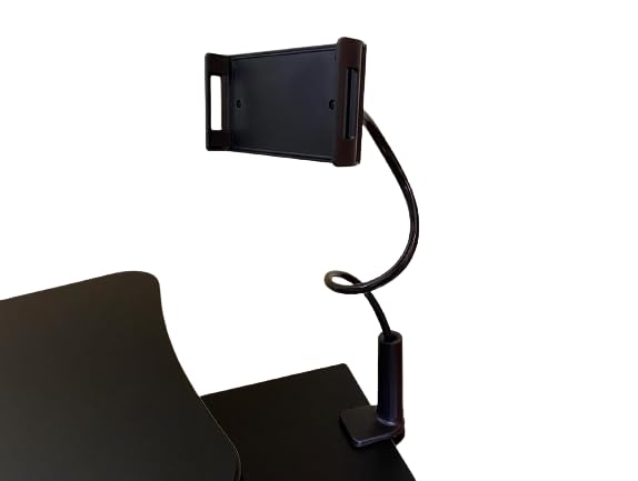 Flexible Phone Holder, Gooseneck Phone Holder for Bed or Desk - Flexible Lazy Long Arm Headboard Bedside 360 Pivoting Mount Clip Adjustable Bracket Clamp Stand, Compatible with Smartphones (Black)