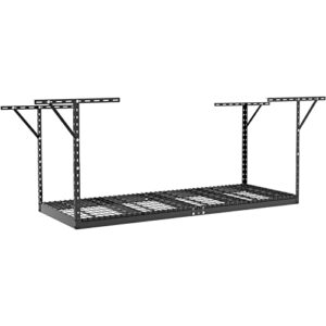 VEVOR Overhead Garage Storage Rack, 3x8 Garage Ceiling Storage Racks, Heavy Duty Adjustable Cold Rolled Steel Racks for Garage Storage, Organization, 600 lbs Load Capacity, 22''-40" (Black)