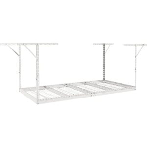 VEVOR Overhead Garage Storage Rack, 4x8 Garage Ceiling Storage Racks, Heavy Duty Adjustable Cold Rolled Steel Racks for Garage Storage, Organization, 600 lbs Load Capacity, 22''-40" (White)