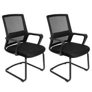 yssoa task chair for dorm home office, stationary, black (2 pack)