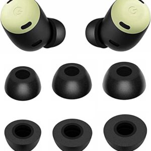 ALXCD Foam Eartips Compatible with Google Pixel Buds Pro Earbuds, S/M/L 3 Sizes 3 Pairs Soft Memory Foam Earbuds Tips Foam Ear Tips, Compatible with Pixel Buds Pro, SML Black
