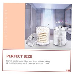 Veemoon 6 pcs Swab Swabs Salts Round Holder Tip Rounds Gauze Floss Organization Container Clear Acrylic Sundries Organizer Organizers Q Bathroom Canister Ball Convenient Home Dispenser