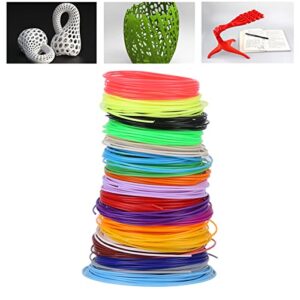 20 Pcs 3D Printer Filaments, 20 Colors 1.75mm PCL Pen Filament Refills for Printer Printing Pen Low Temperature