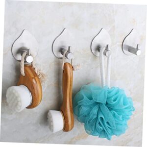 PLAFOPE Towel Robe 3pcs Heavy Adhesive Hook Steel Mount Hooks Sticky Towel for Bathroom Teardrop Wall Key Seamless Rack Hardware Stainless Kitchen on Coat Single Hanger Hanging Utility Metal Hangers