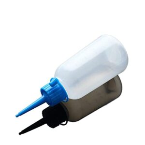 minlia plastic clear tip applicator bottle squeeze bottle, refillable storage bottle with cap kitchen supplies gadget(blue)