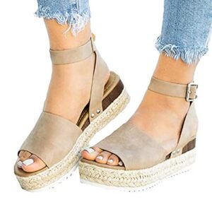 jmmslmax comfortable sandals for women for walking espadrille heel platform wedge sandals wedge ankle strap open toe sandals