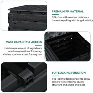 YITAHOME 120 Gallon (450L) Large Outdoor Compost Bin, Composter Box with Snap-on Top Lid and Aeration System, Lightweight Garden Compost Barrel Tumbler, Easy Assembly, BPA Free
