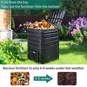 YITAHOME 120 Gallon (450L) Large Outdoor Compost Bin, Composter Box with Snap-on Top Lid and Aeration System, Lightweight Garden Compost Barrel Tumbler, Easy Assembly, BPA Free