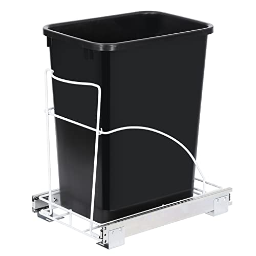 F2C 7.6 Gallon Pull Out Trash Garbage Can Roll-Out Sliding Rack Recycling Waste Bins Container Under Cabinet Sink/Panty for Kitchen Home, Black