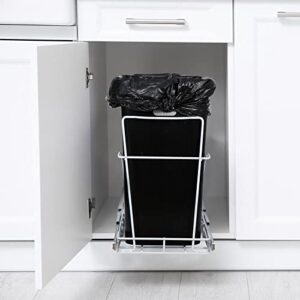 F2C 7.6 Gallon Pull Out Trash Garbage Can Roll-Out Sliding Rack Recycling Waste Bins Container Under Cabinet Sink/Panty for Kitchen Home, Black