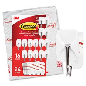 Command Broom and Mop Grippers Wall Hook & Small Wire Toggle Hooks, Damage Free Hanging Wall Hooks with Adhesive Strips, No Tools Wall Hooks