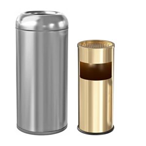 beamnova bundle metallic 15 x 31.5 in + gold 9.8 * 24 in trash can outdoor indoor garbage enclosure with lid inside barrel stainless steel industrial waste container