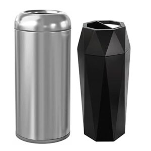 beamnova bundle metallic 15 x 31.5 in + black 12 * 28 in commercial stainless steel trash can outdoor indoor garbage enclosure with lid inside barrel heavy duty industrial waste container