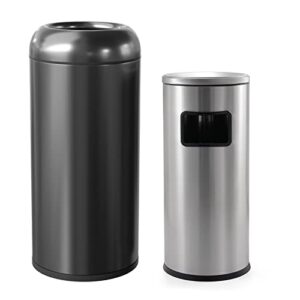 beamnova bundle black 15 x 31.5 in + 12.4 * 27 in metallic stainless steel trash can with lid commercial garbage enclosure inside barrel heavy duty waste container