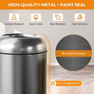 BEAMNOVA Bundle Black 15 x 31.5 in + Black Marbling 12 * 28 in Diamond-Shape Commercial Stainless Steel Trash Can with Lid Garbage Enclosure Inside Barrel Heavy Duty Waste Container