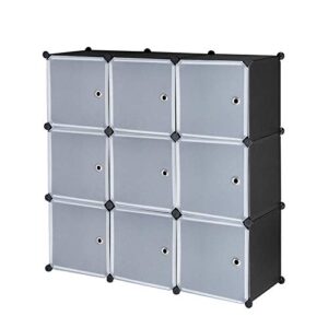 wenyuyu closet organizer with doors, portable 9-cube diy units storage shelves cabinet bookshelf, clothes storage organizer for garment racks, closet, wardrobe