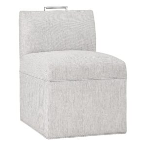 comfort pointe delray modern fabric upholstered caster chair in sea oat beige