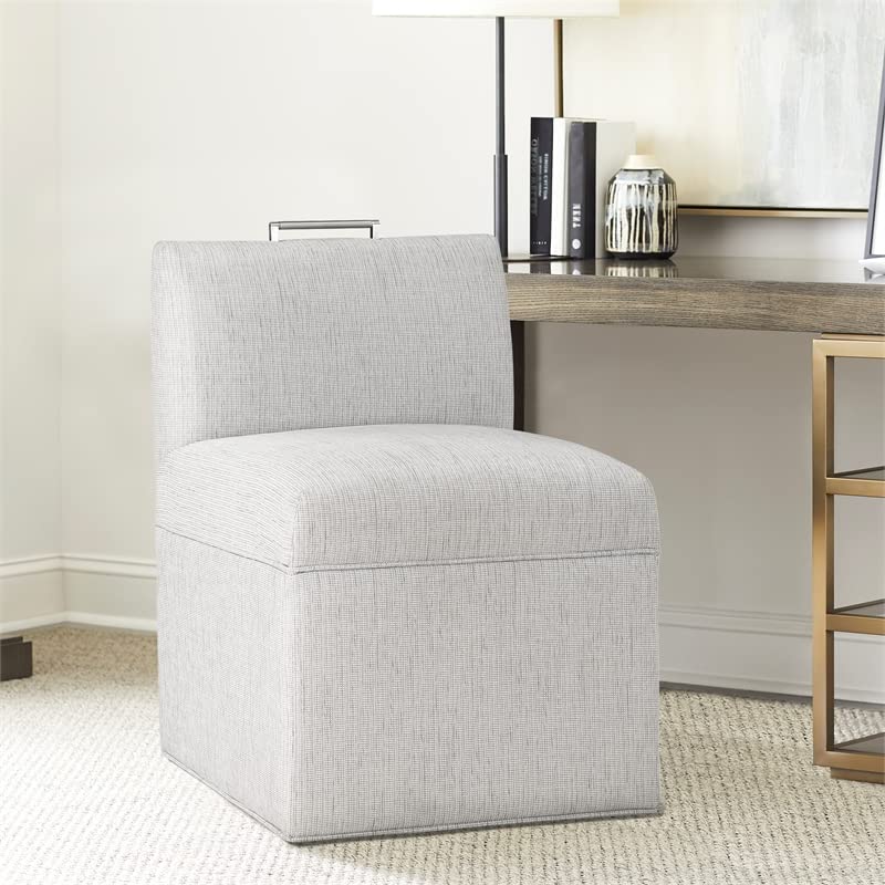 Comfort Pointe Delray Modern Fabric Upholstered Caster Chair in Sea Oat Beige