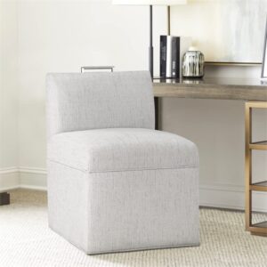 Comfort Pointe Delray Modern Fabric Upholstered Caster Chair in Sea Oat Beige