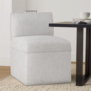 Comfort Pointe Delray Modern Fabric Upholstered Caster Chair in Sea Oat Beige