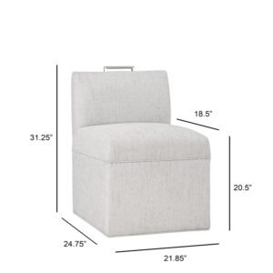 Comfort Pointe Delray Modern Fabric Upholstered Caster Chair in Sea Oat Beige