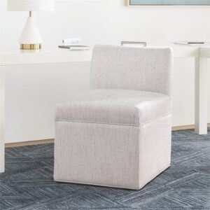 Comfort Pointe Delray Modern Fabric Upholstered Caster Chair in Sea Oat Beige