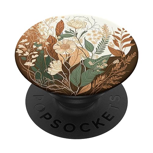 Floral Boho Foliage Flower Flora Nature Vegetation Flowery PopSockets Standard PopGrip