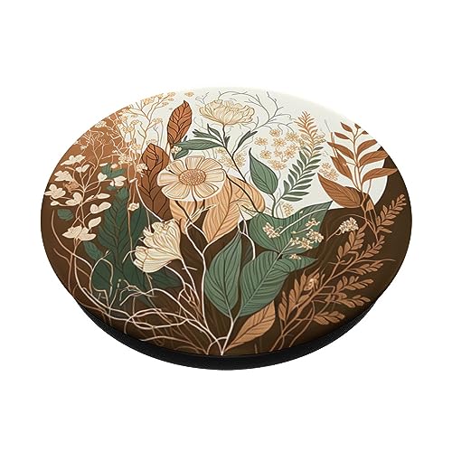 Floral Boho Foliage Flower Flora Nature Vegetation Flowery PopSockets Standard PopGrip