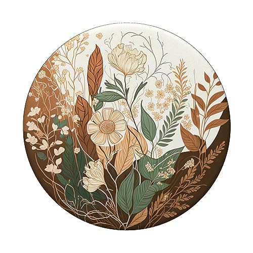 Floral Boho Foliage Flower Flora Nature Vegetation Flowery PopSockets Standard PopGrip