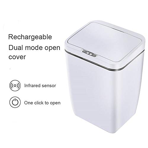 WPYYI Automatic Intelligent Induction Trash Can Household Kitchen Bedroom Bathroom Trash Plastic Bin 12L