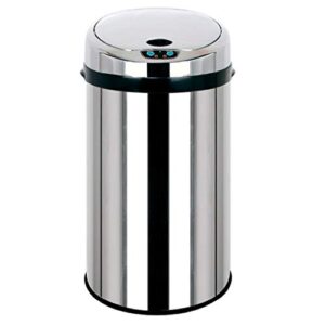 wpyyi 6l/9l/12l auto close trash can sensor waste bin touchless dustbin garbage bucket stainless steel batteries power ( size : 6l )