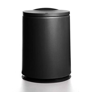 wpyyi 10l pressing type round plastic trash can double-layer multi-purpose bathroom/bedroom trash can nordic household cleaning tool ( color : black )
