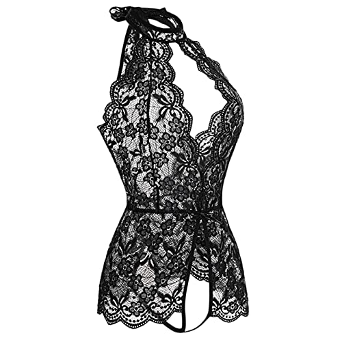 NOLDARES Lingerie for Women Lace Backless Sexy Lingerie for Women See Through Nightwear Sexy Chemise Nightie Bodysuits