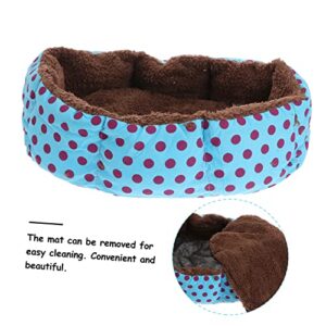 balacoo Puppy Pets Puppy for House Animal Dog Mat Random Warm Round Color Pet Blue S Winter Warming Size Plush Kennel Dot Shaped Cotton Sleeping Polka Cat Cushion Supplies Rabbit Stuffed Plushy