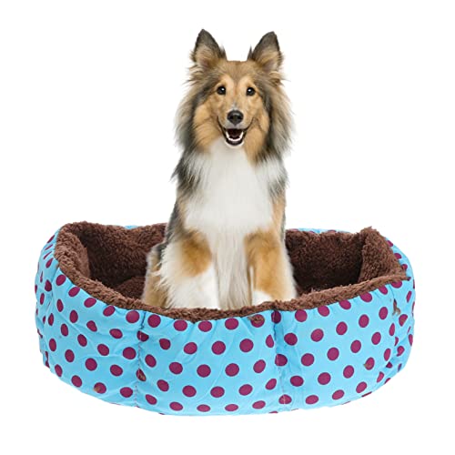 balacoo Puppy Pets Puppy for House Animal Dog Mat Random Warm Round Color Pet Blue S Winter Warming Size Plush Kennel Dot Shaped Cotton Sleeping Polka Cat Cushion Supplies Rabbit Stuffed Plushy