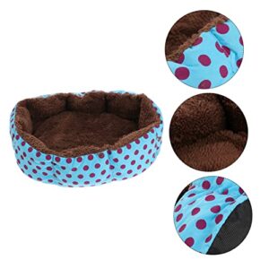 balacoo Puppy Pets Puppy for House Animal Dog Mat Random Warm Round Color Pet Blue S Winter Warming Size Plush Kennel Dot Shaped Cotton Sleeping Polka Cat Cushion Supplies Rabbit Stuffed Plushy