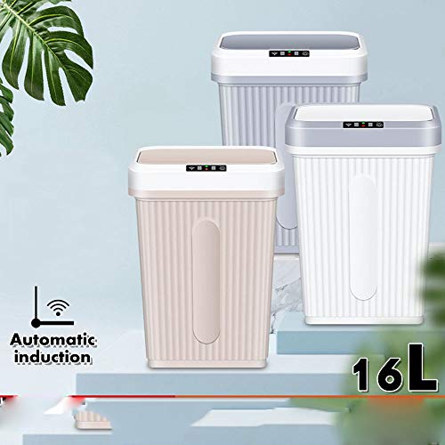 WPYYI 16L Smart Automatic Sensor Dustbin Trash Can USB Rechargeable Induction Waste Bin Rubbish Can Home Living Room Garbage Bucket ( Color : Black )