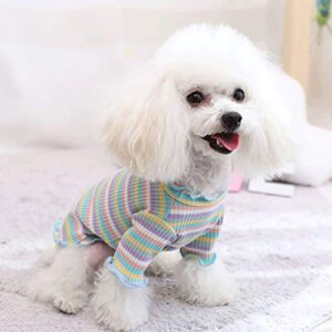 Medium Female Dog Sweater Puppy Pajamas Winter T-Shirt Shirt Cat Pet Rainbow Cute Vest Pet Clothes Doggy Clothes for Girls