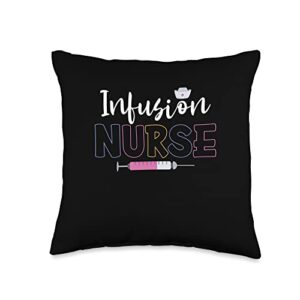 medical infusion nurse oncologist infusion oncology nursing intravenous iv therapy throw pillow, 16x16, multicolor